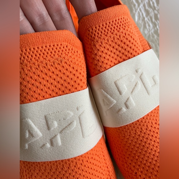 APL Womens Techloom Bliss Sneakers Orange White Size US8.5 Mesh Slip On - Picture 4 of 8